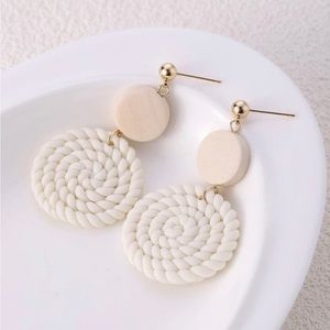 Never worn rattan drop earrings
